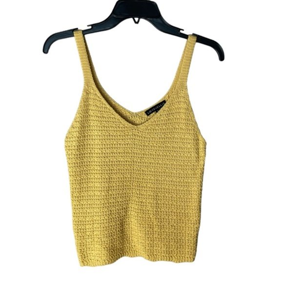 Tops - Love Ellie Stitch Fix Yellow Crochet Knit Tank S